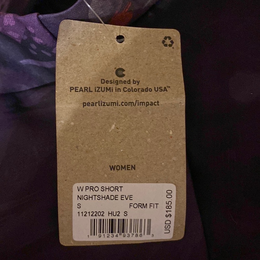 NWT Pearl Izumi womens bike short